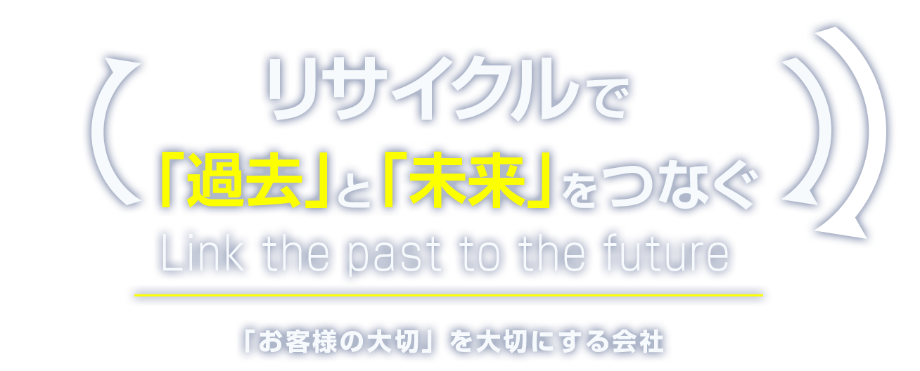 リサイクルで「過去」と「未来」をつなぐ Link the past to the future 「お客様の大切」を大切にする会社